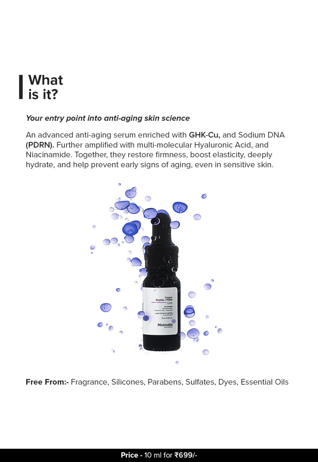 Copper Peptide + PDRN 1.25% Face Serum